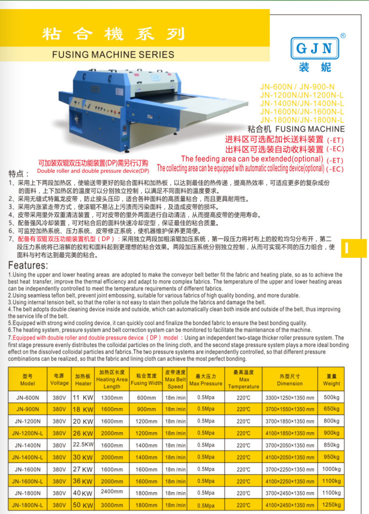 Máy Ép Keo Công Nghiệp GJN JN-600-900-1200-1400-1600-1800