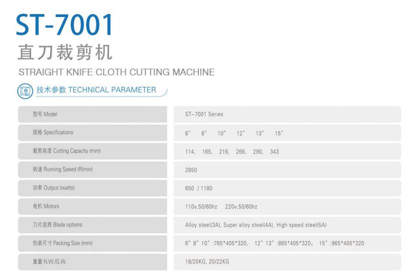 Máy Cắt Vải Đứng SANTIAN ST-7001