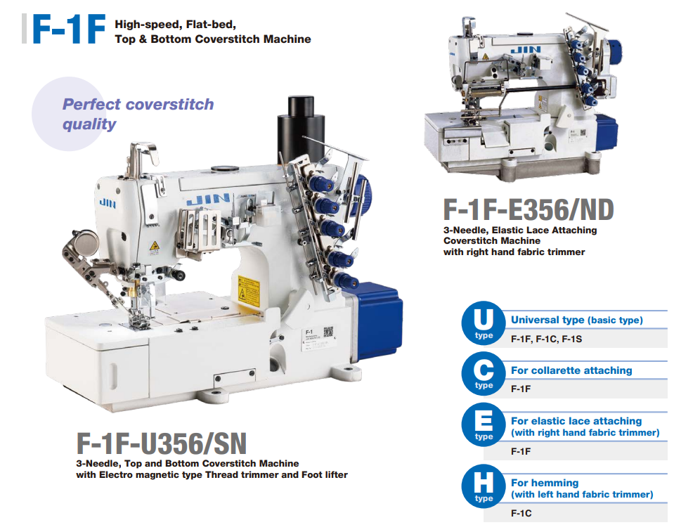 Máy Viền Đầu Bằng Liền Trục JIN - F1F-U356/NN