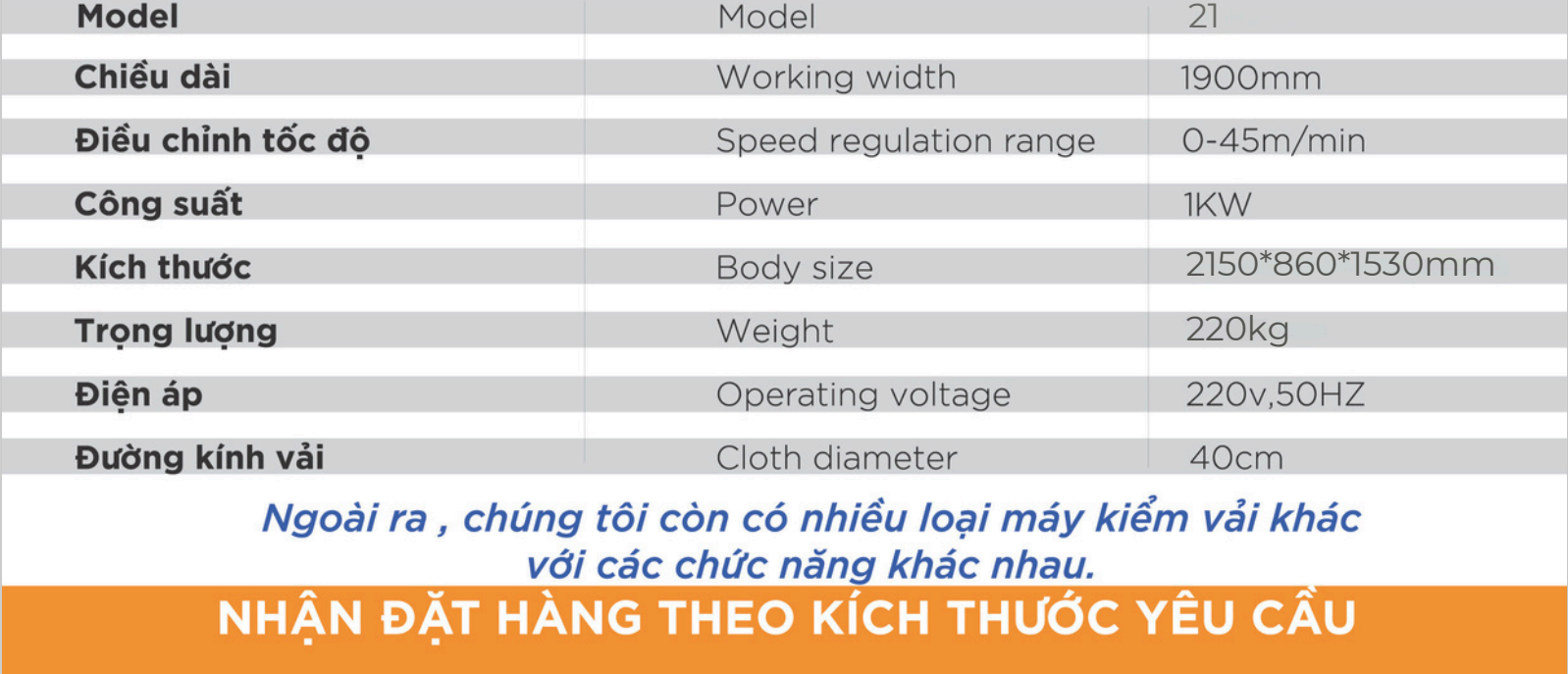 Máy Kiểm Vải Căn Biên Tự Động 21A