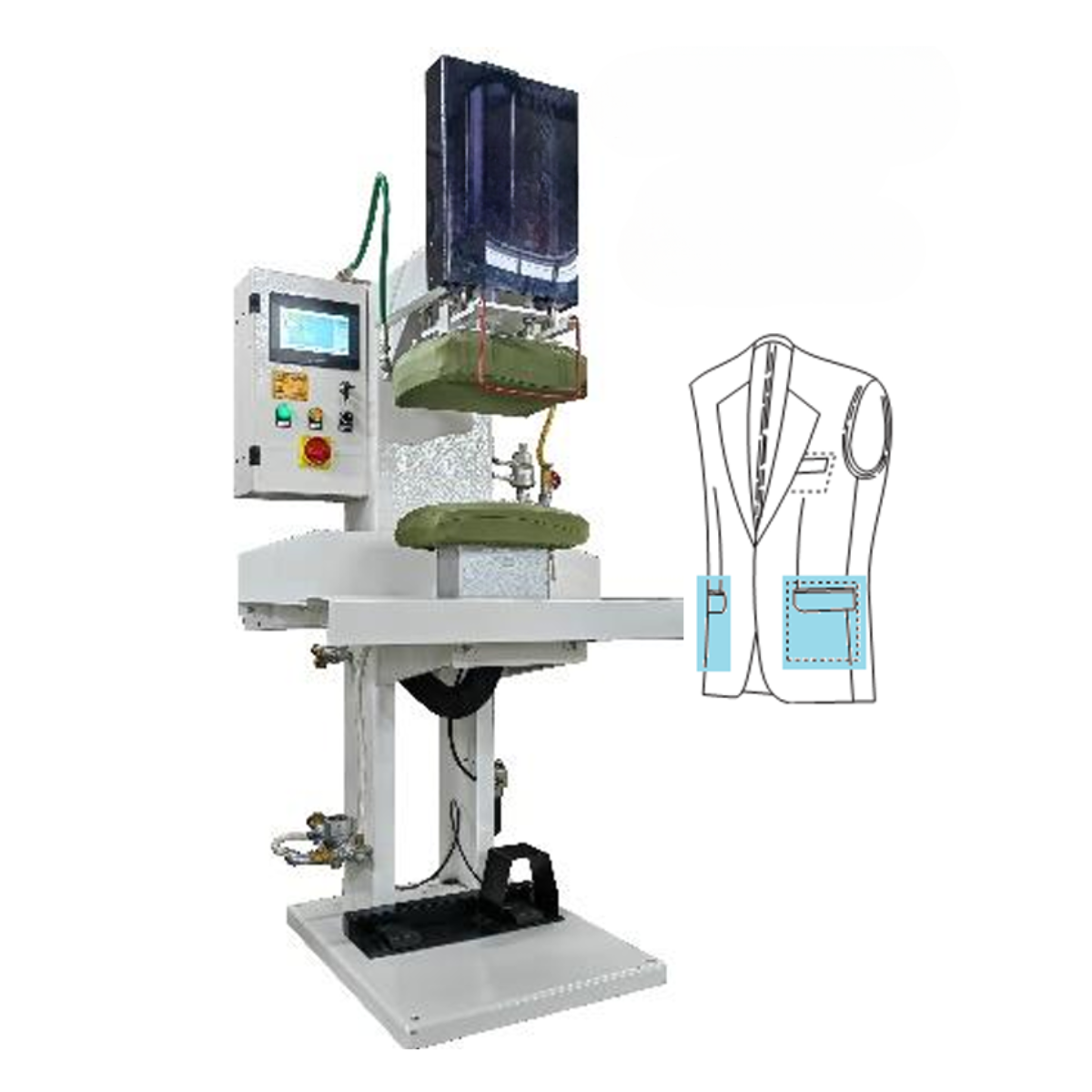 Máy Ép Định Hình Túi Áo Vest (Suits) Máy Ép Định Hình Túi Áo Vest (Suits)