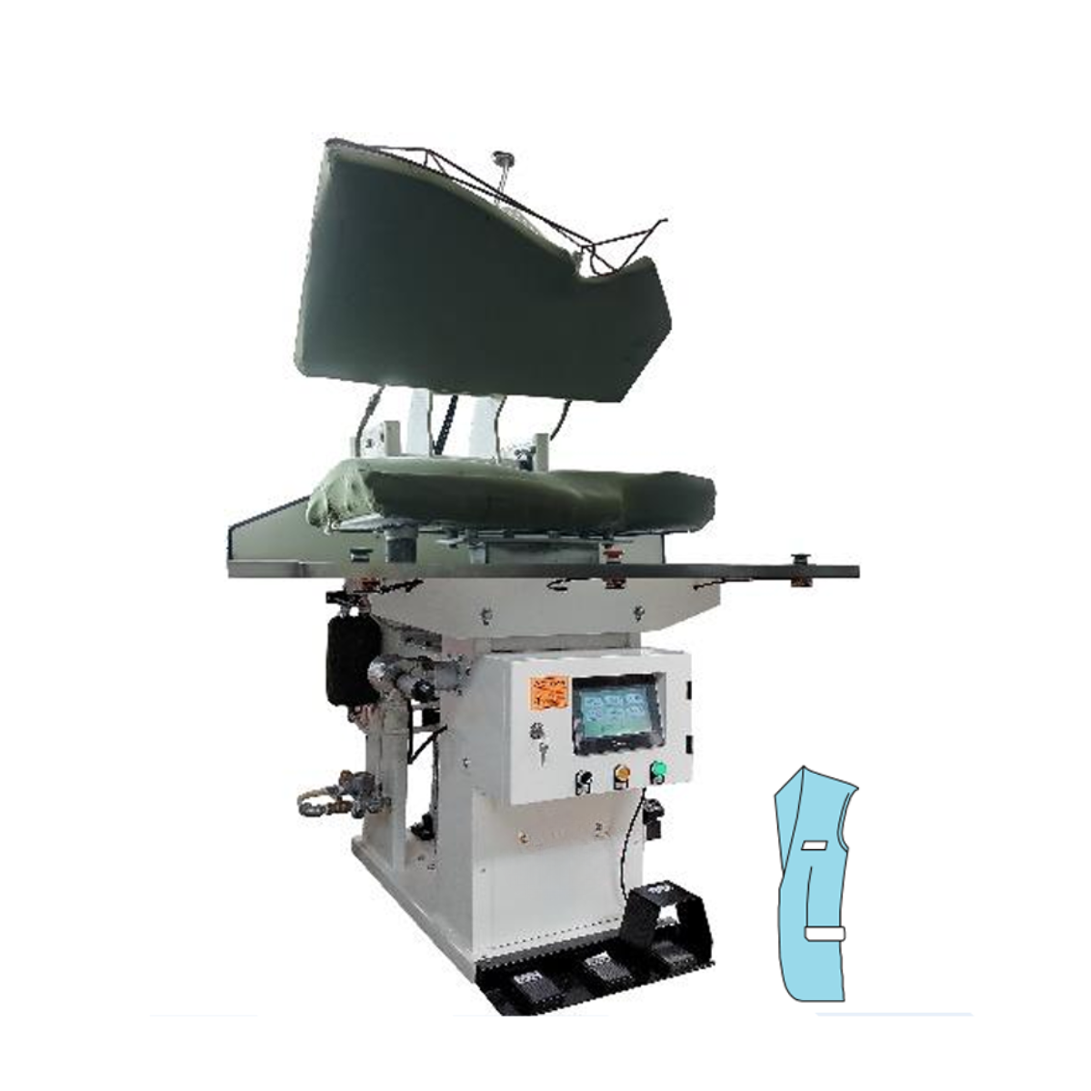 Máy Ép Ngực Trái Trước Áo Vest